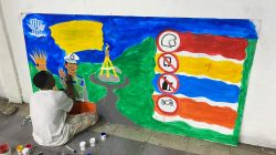 Mural Jadi Cara Polisi Dekati Anak Muda, Semarak HUT Lalu Lintas ke-71 di Aimas